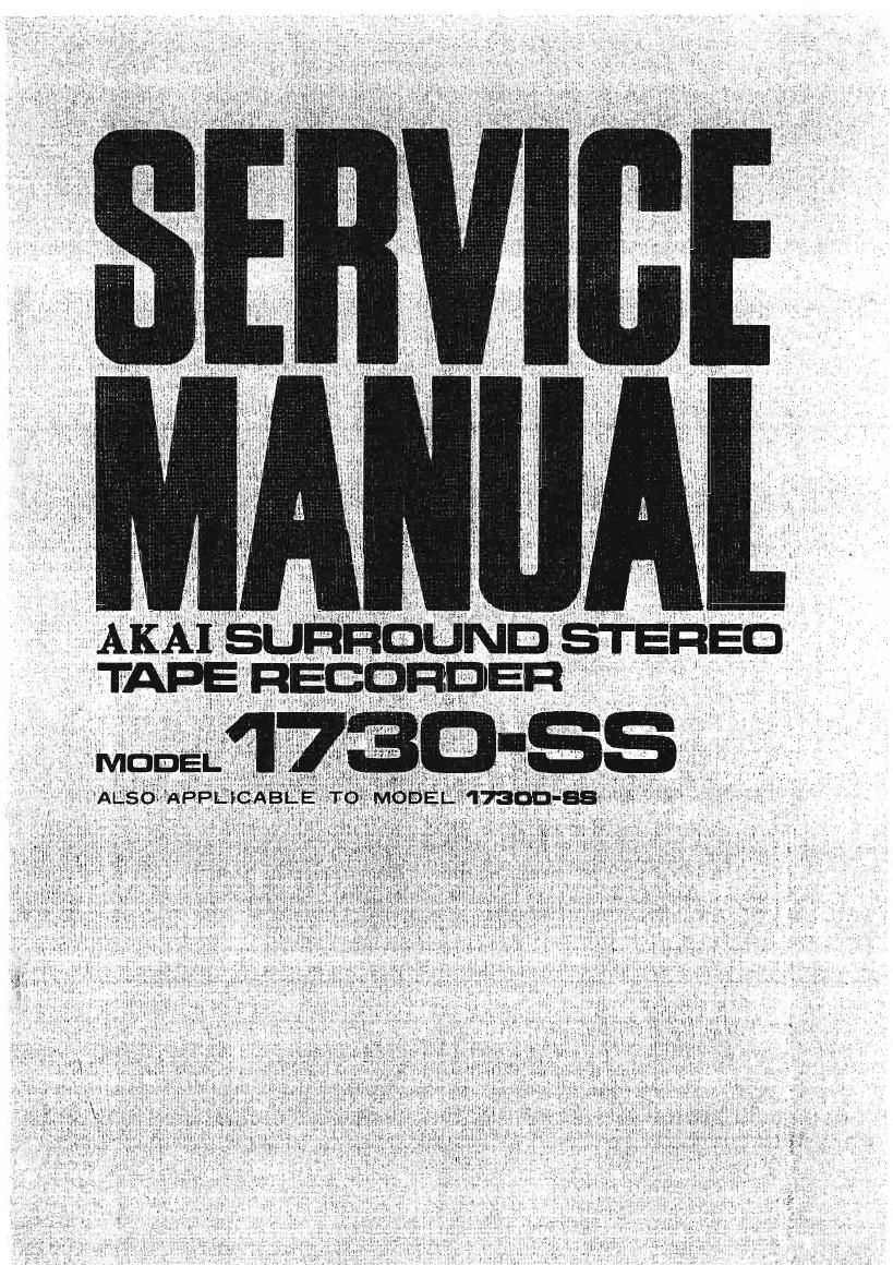 Akai 1730 SS Service Manual