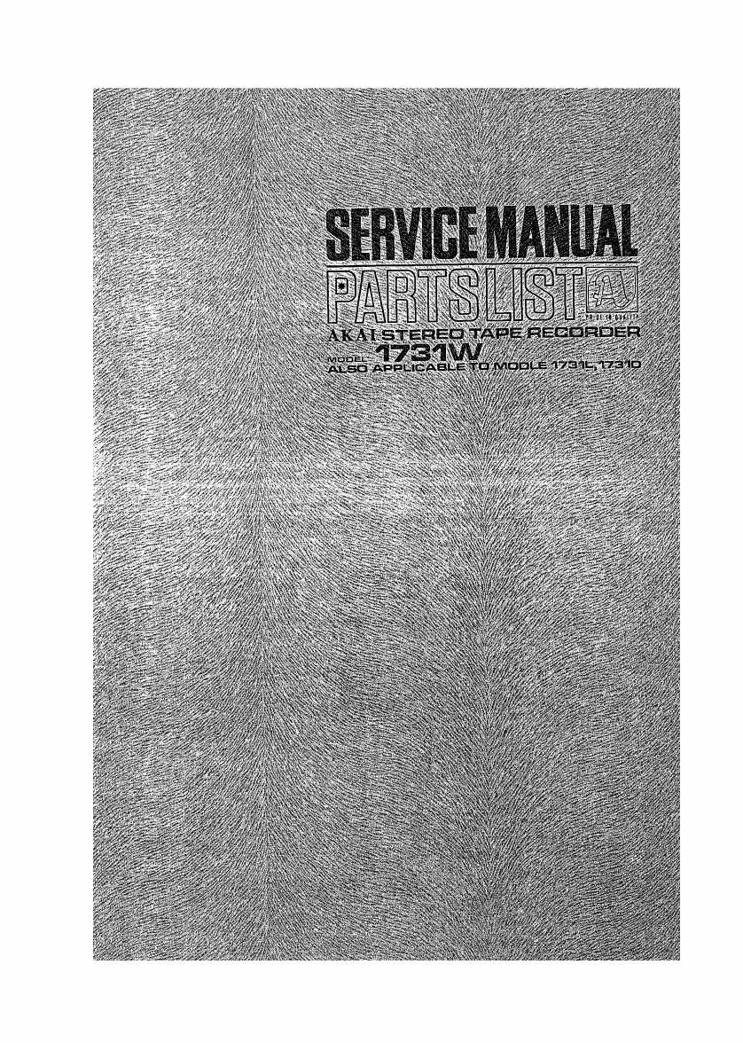 Akai 1731 W Service Manual