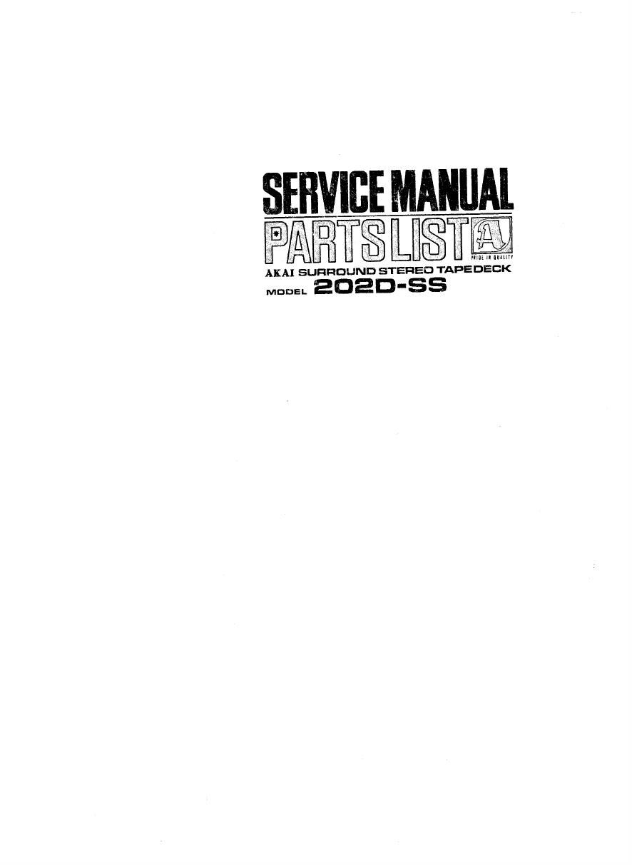 Akai 202 DSS Service Manual