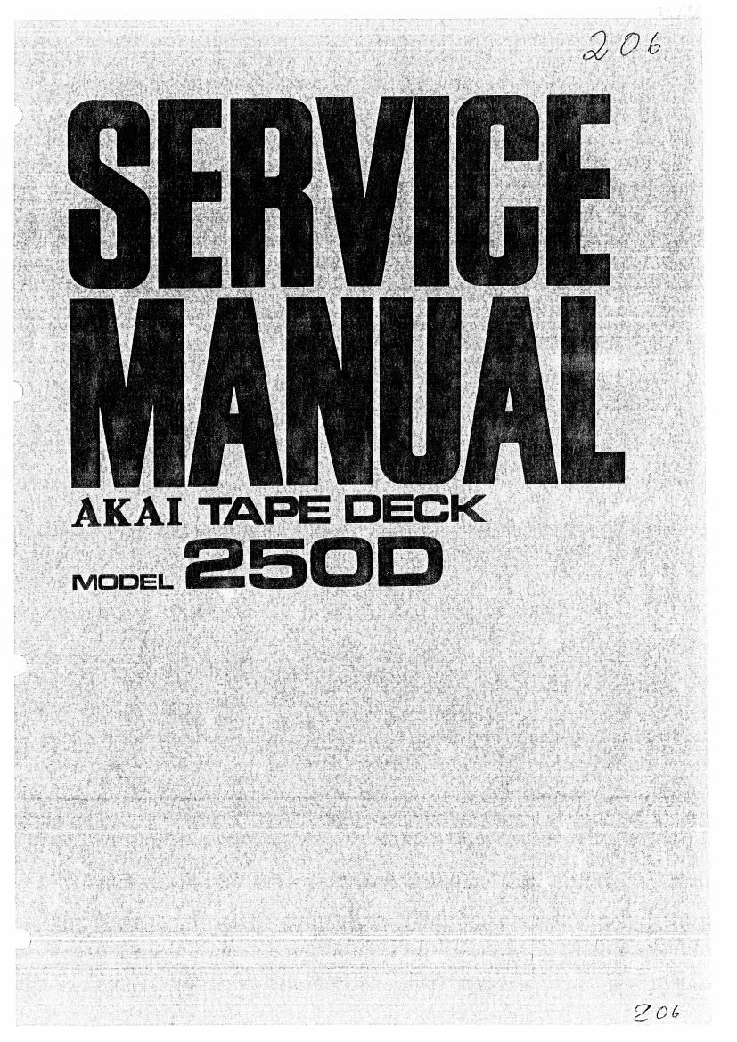 Akai 250 D Service Manual