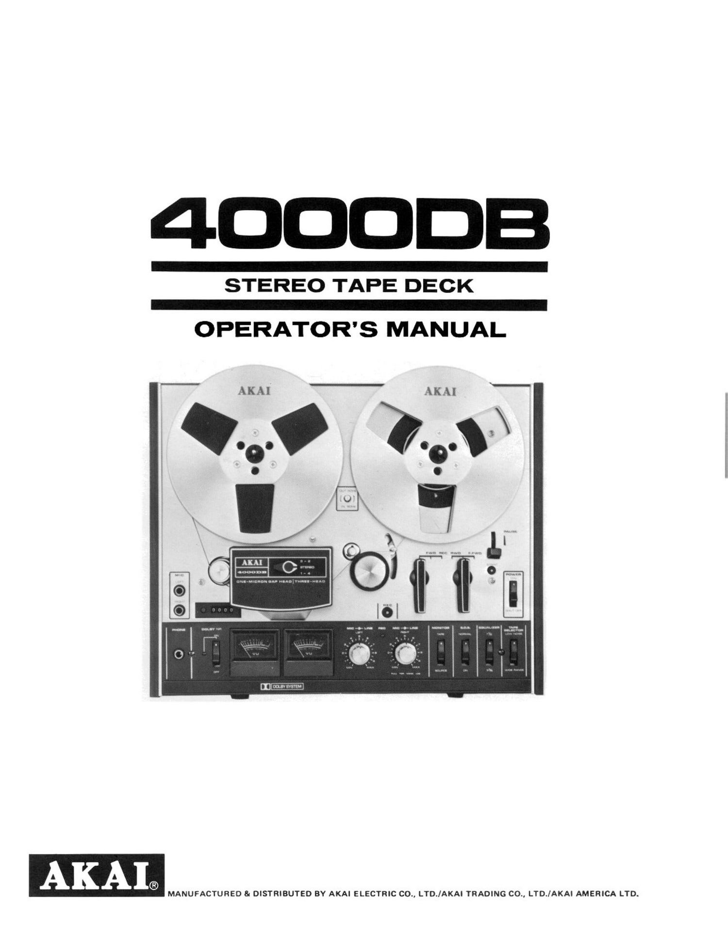 Akai 4000 DB Owners Manual