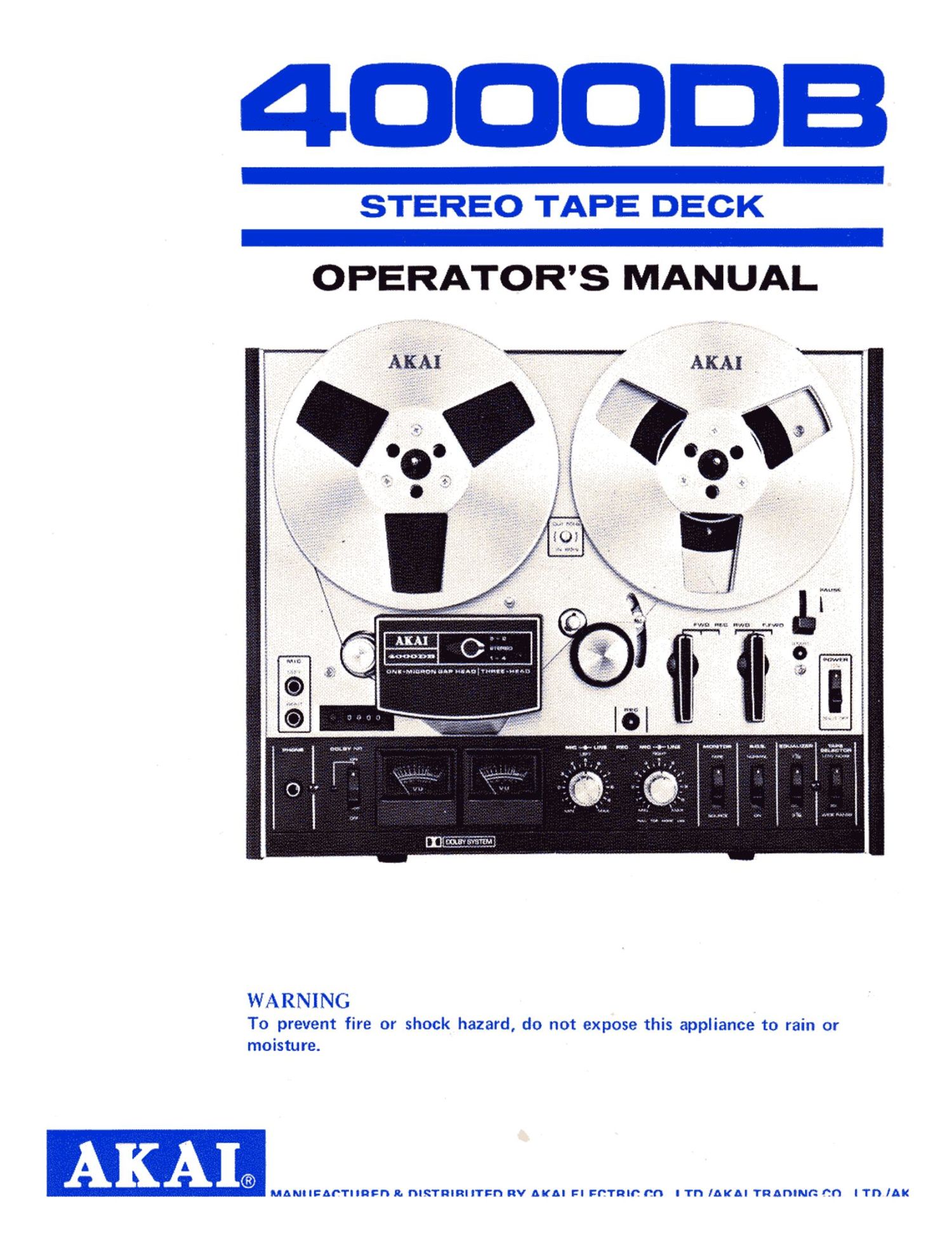 Akai 4000 DB Owners Manual 2