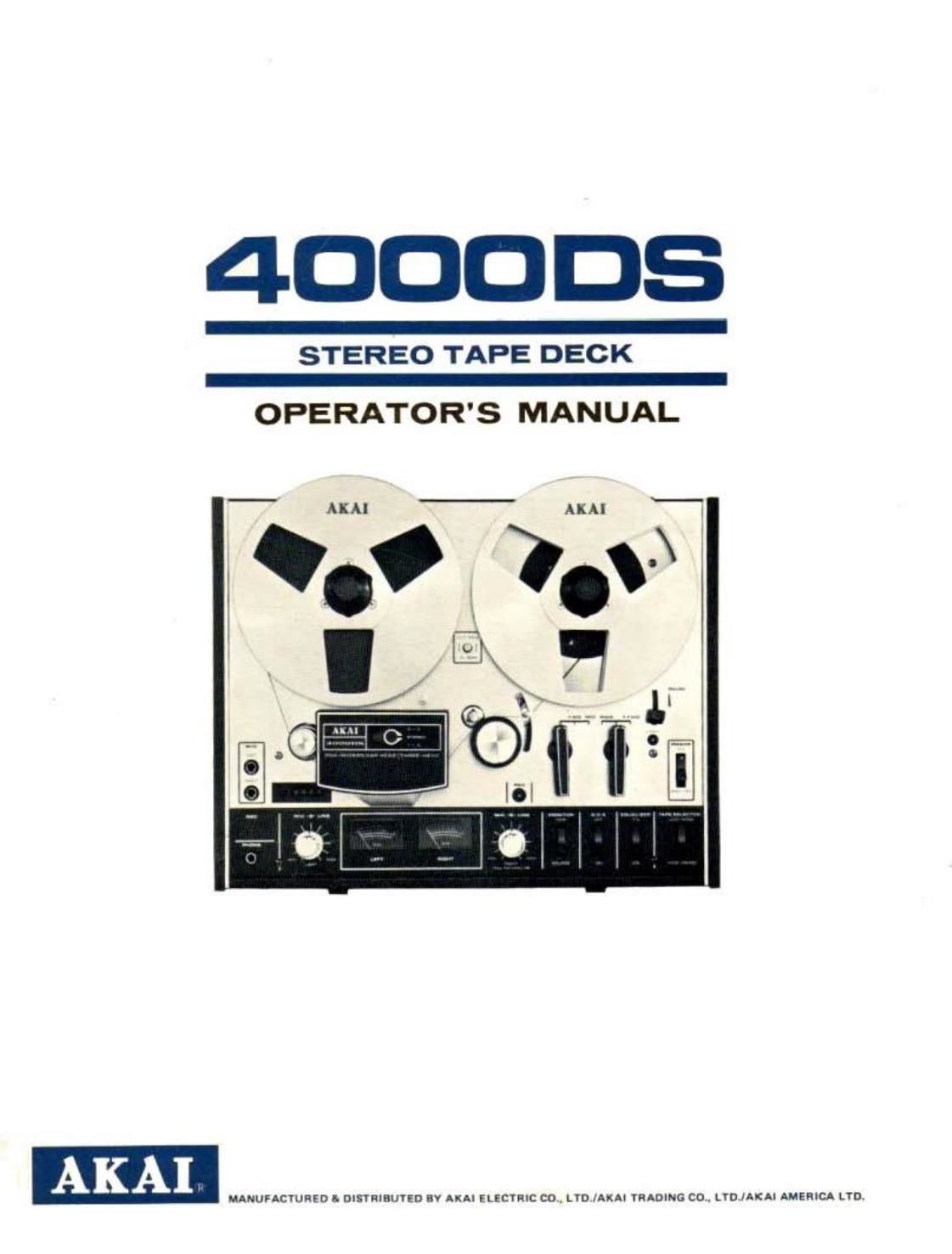 Akai 4000 DS Owners Manual