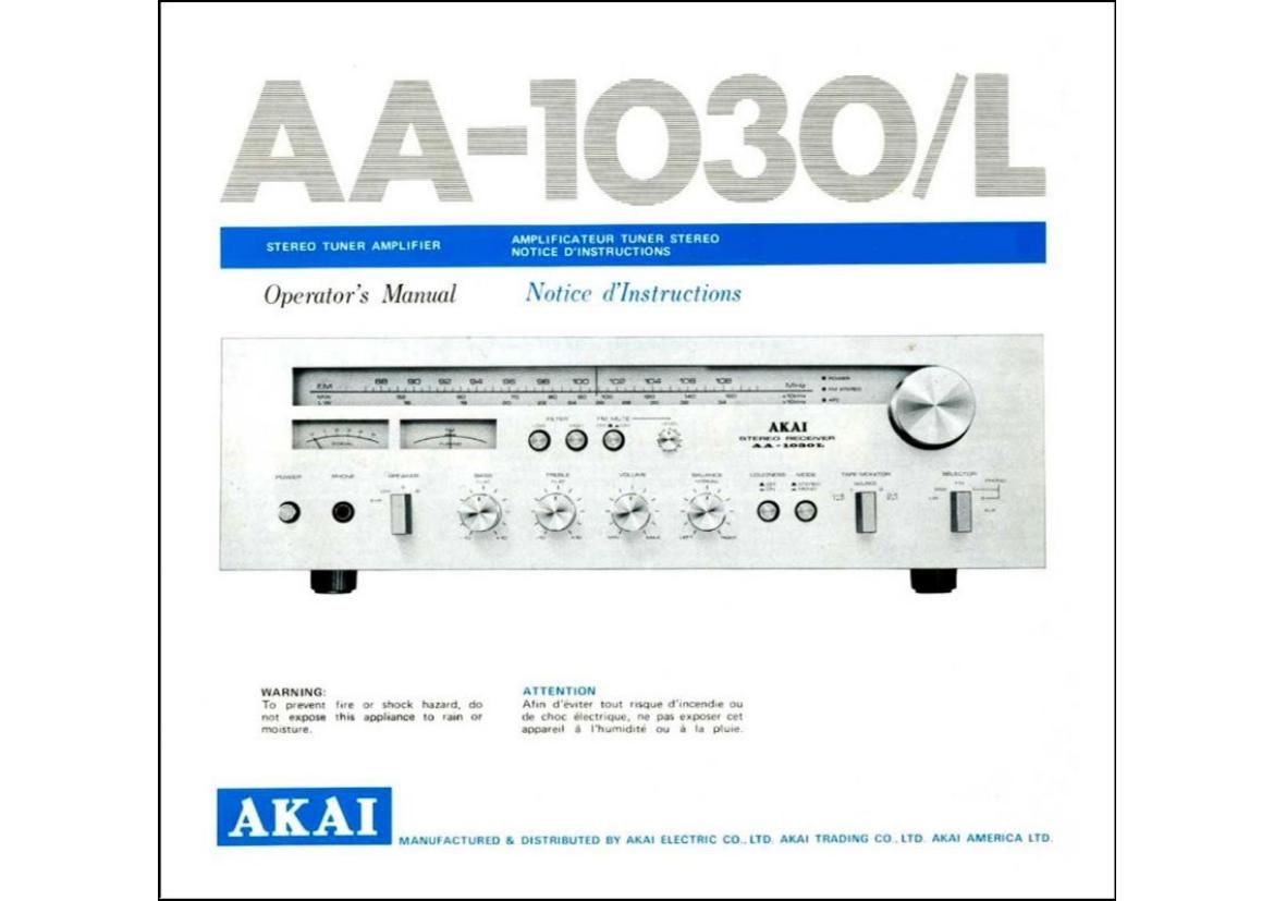 Akai AA 1030 Owners Manual
