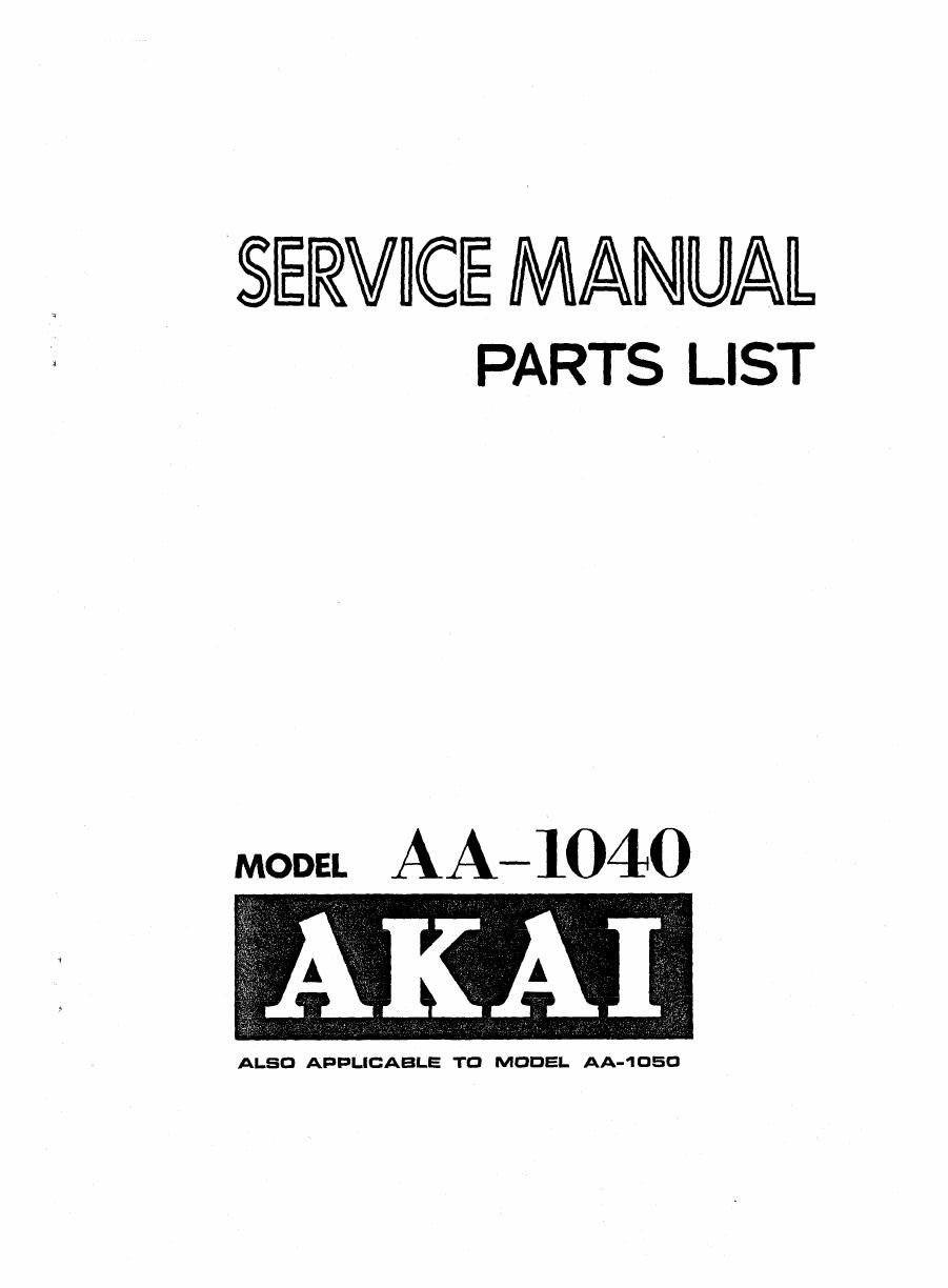 Akai AA 1040 1050 Service Manual 2