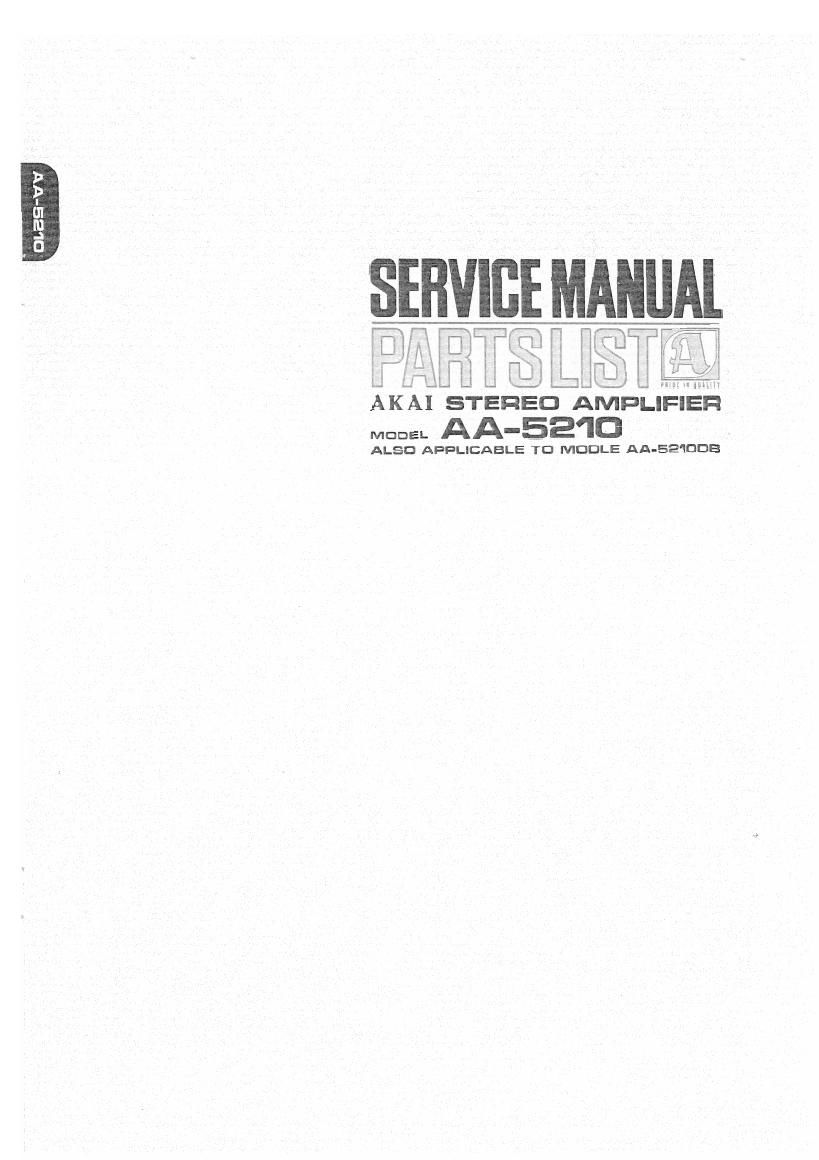 Akai AA 5210 DB 5210 Service Manual