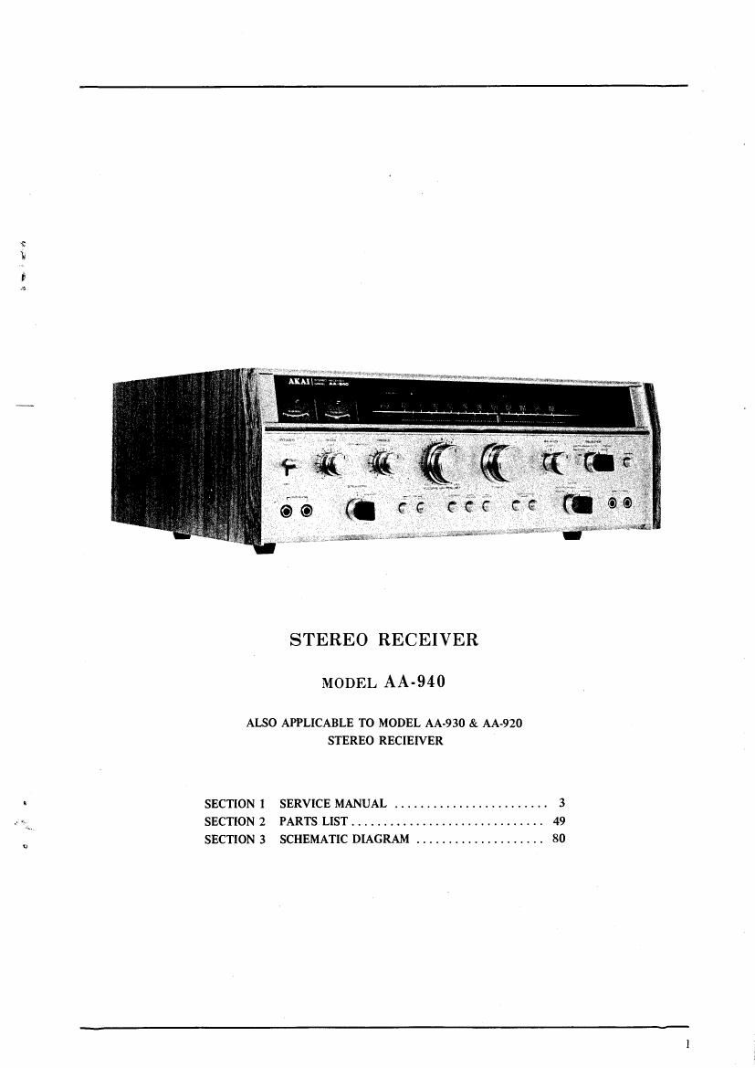 Akai AA 920 930 940 Service Manual