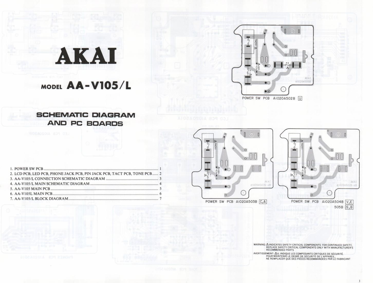 Akai AAV 105 L Schematic