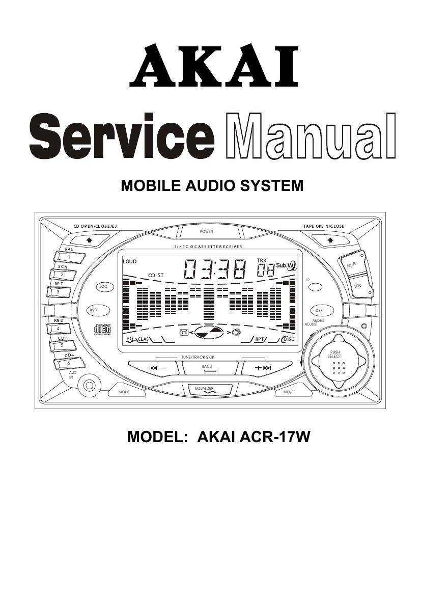 Akai ACR 17 W Service Manual