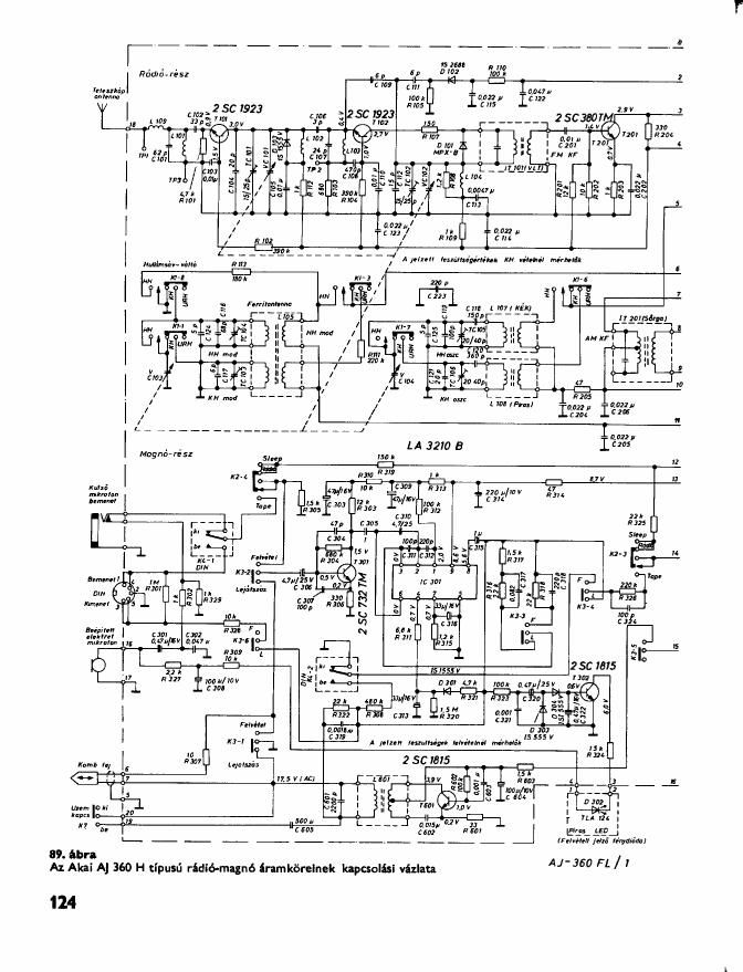 Original Service Manual esquema eléctrico Akai aj-w238l/s aj-w248l/s 