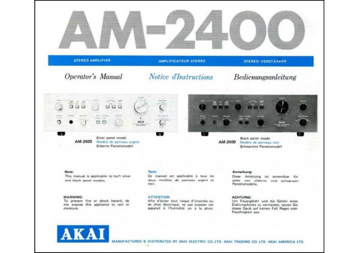 Akai AM 2400 Owners Manual