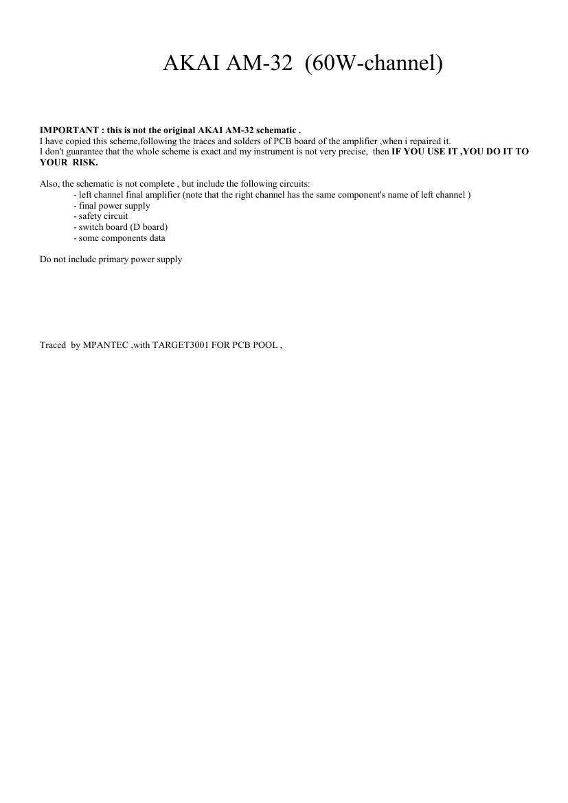 Akai AM 32 Schematic C Imp