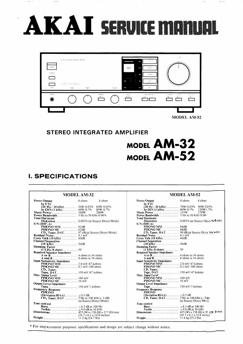 Akai AM 32 Service Manual