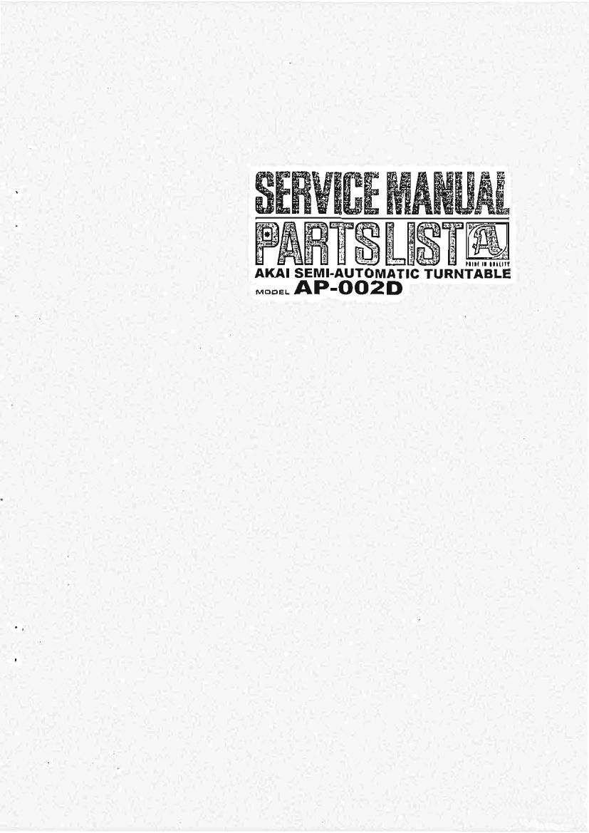 Akai AP 002D Service Manual