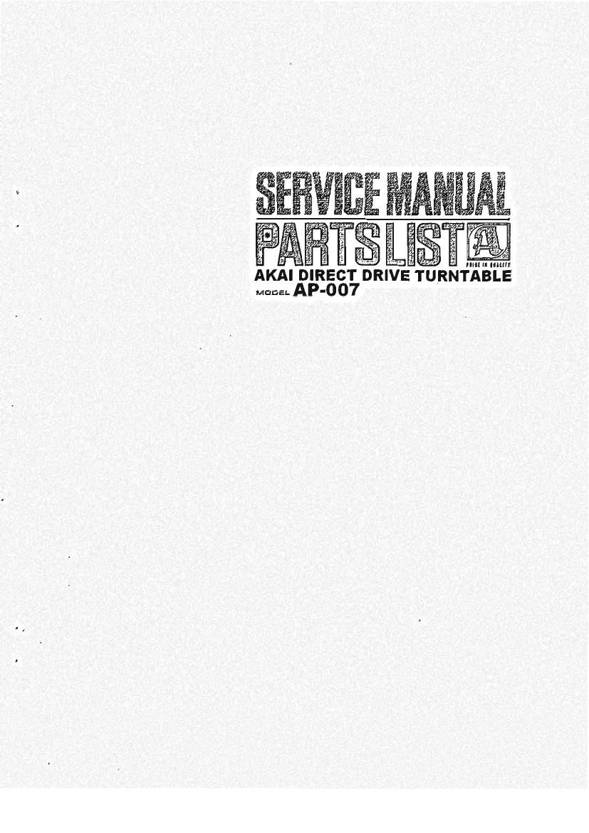 Akai AP 007 Service Manual
