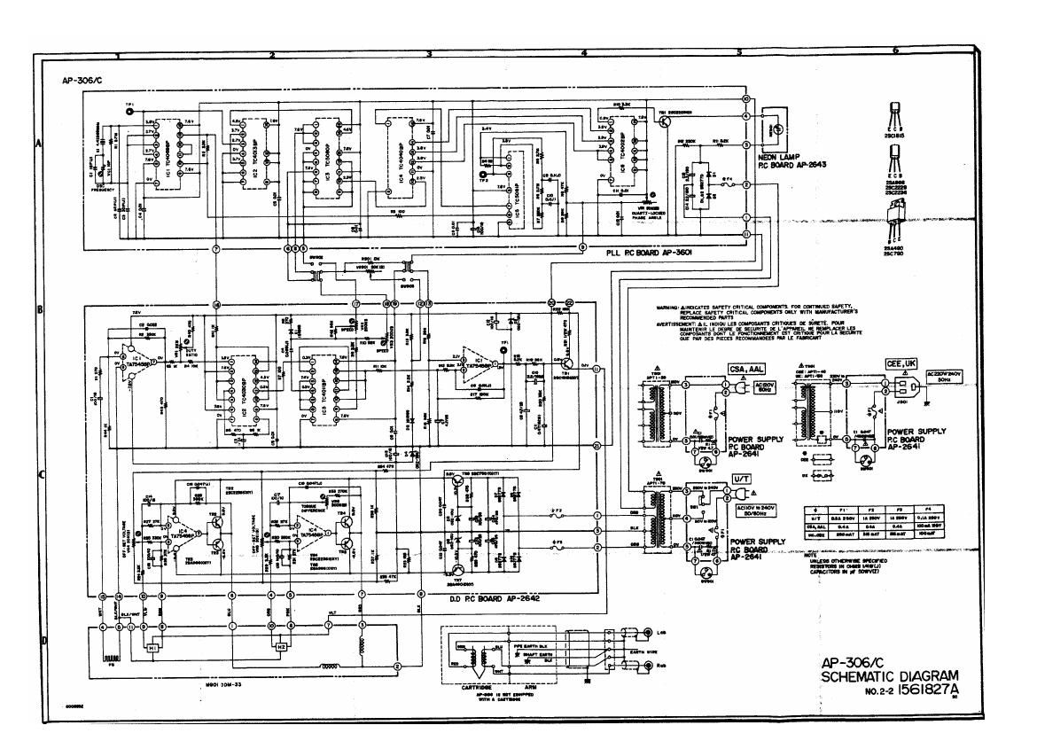 Free Audio Service Manuals - Free download Akai AP 306 C Schematic