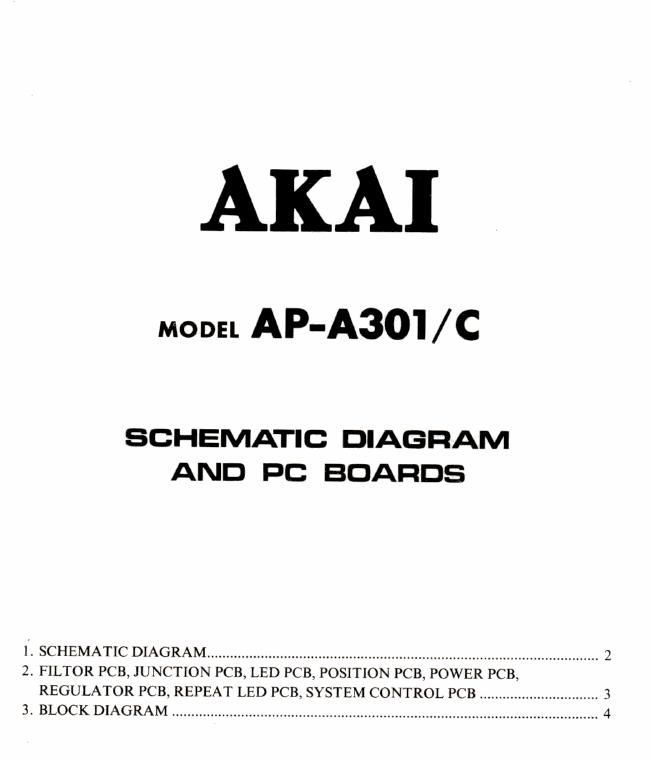 Akai AP A301 A301 C Schematic