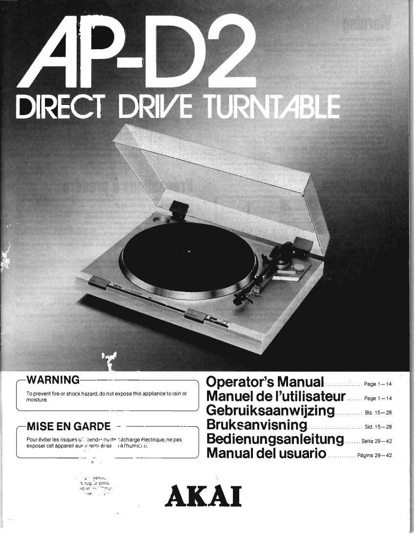 Akai AP D2 Owners Manual