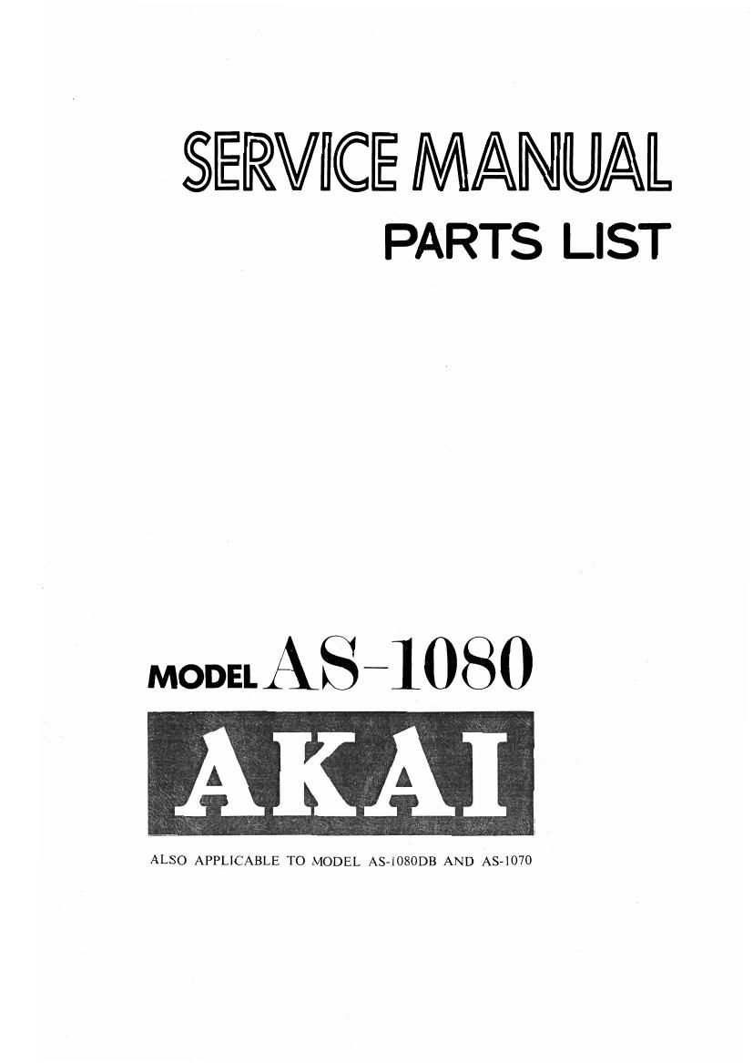 Akai AS 1070 1080 1080 DB Service Manual