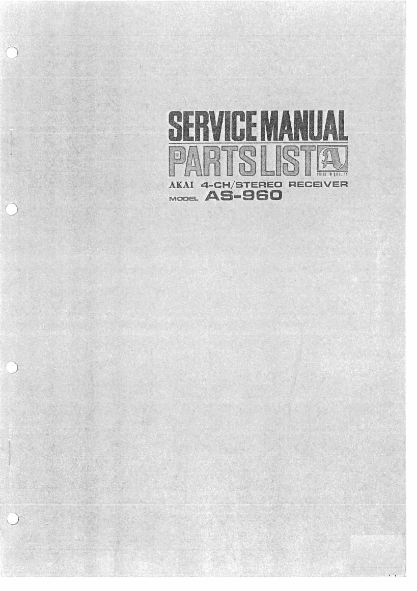 Akai AS 960 Service Manual