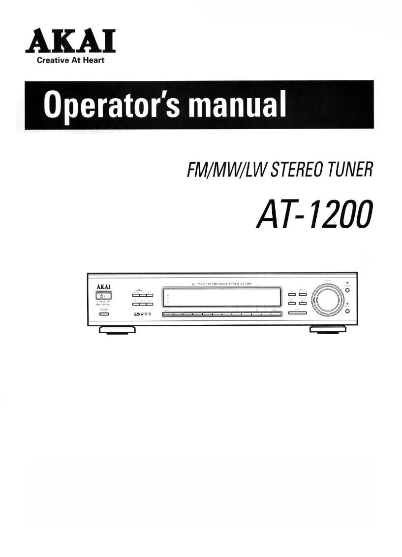 Akai AT 1200 Owners Manual