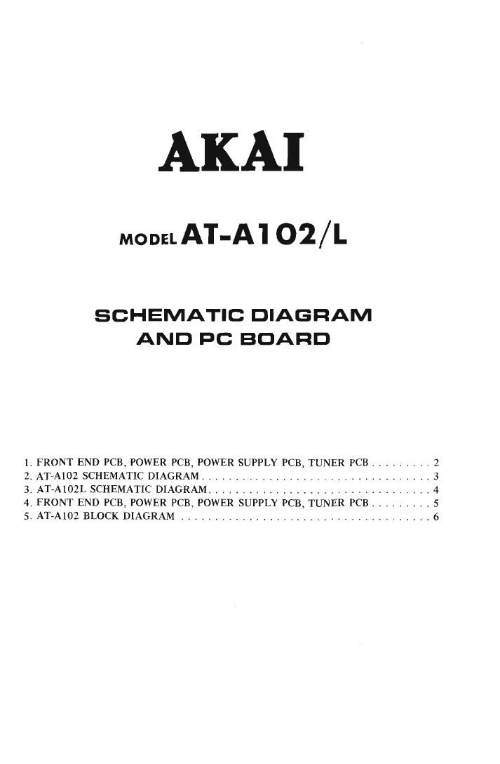 Akai AT A102 Schematic