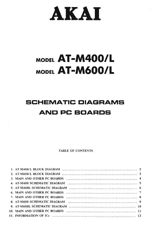 Akai ATM 400 L ATM 600 L Schematic