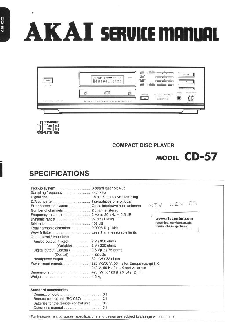 Akai CD 57 Service Manual