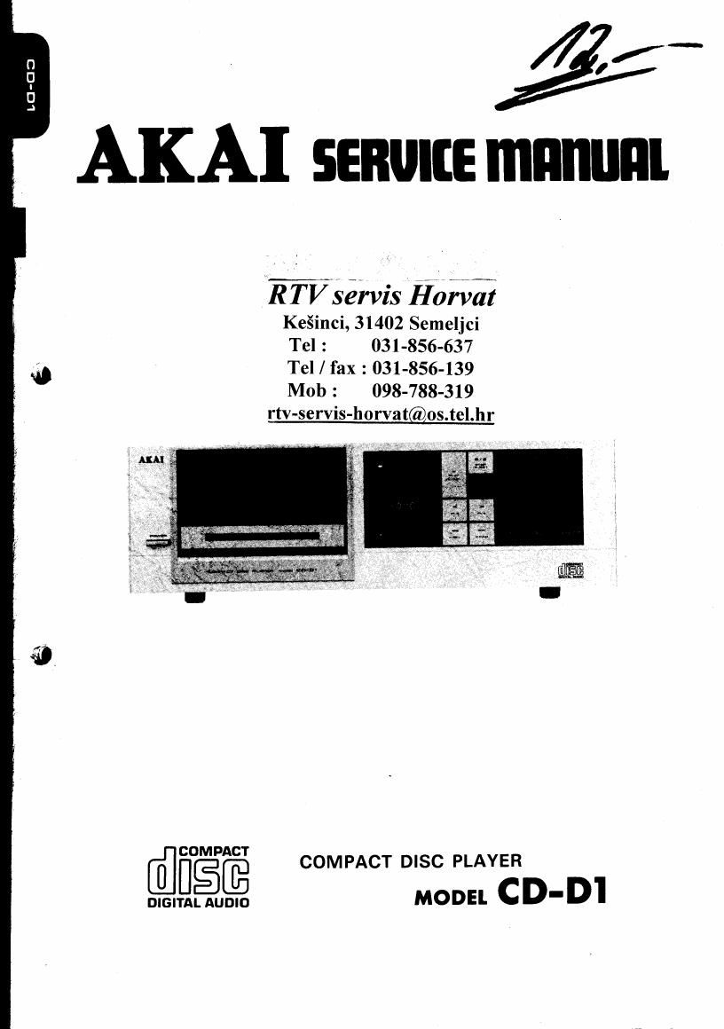 Akai CDD 1 Service Manual