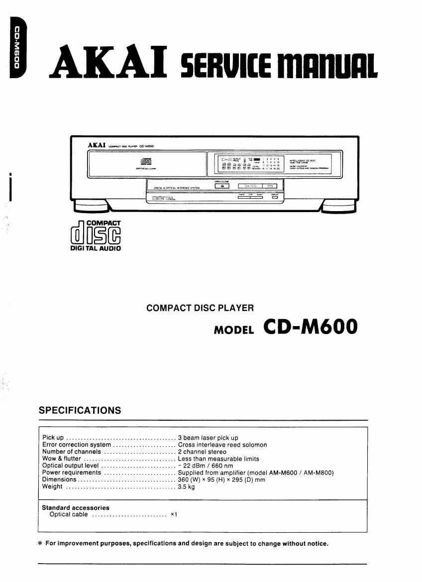 Akai CDM 600 Service Manual