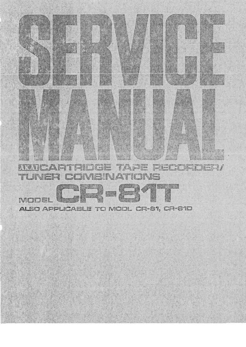 Akai CR 81 81 D 81 T Service Manual