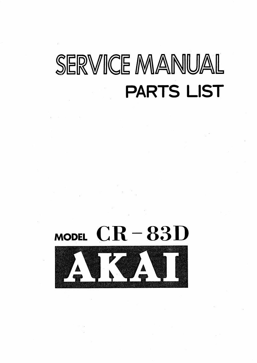 Akai CR 83 D Service Manual