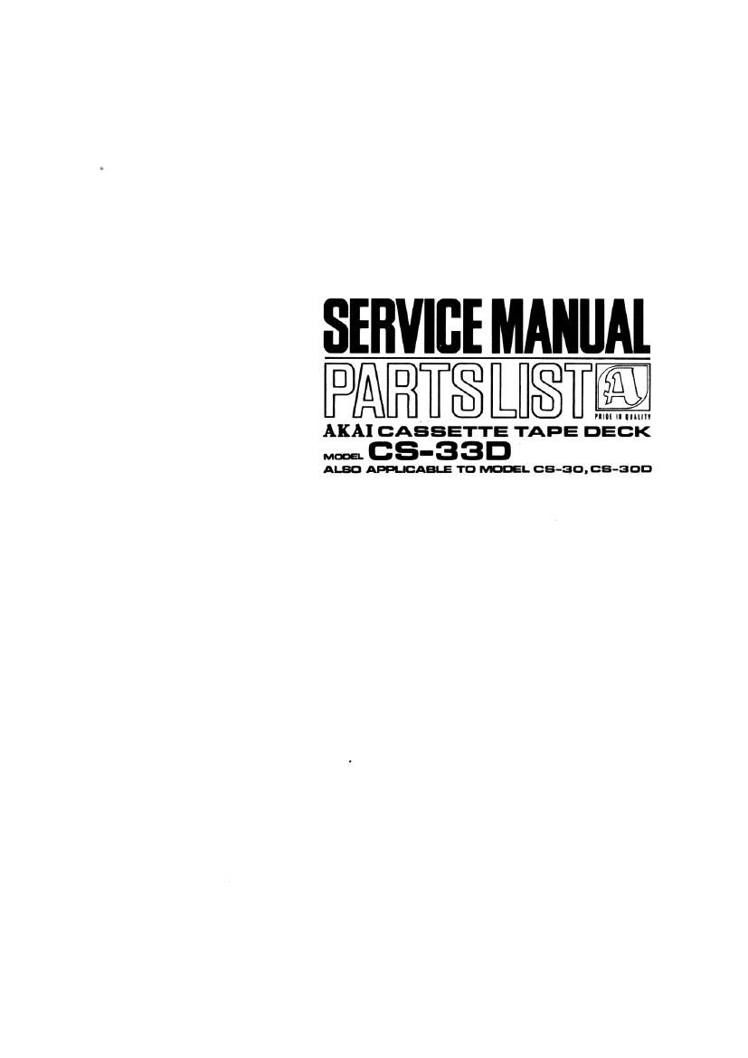 Akai CS 30D 33D Service Manual