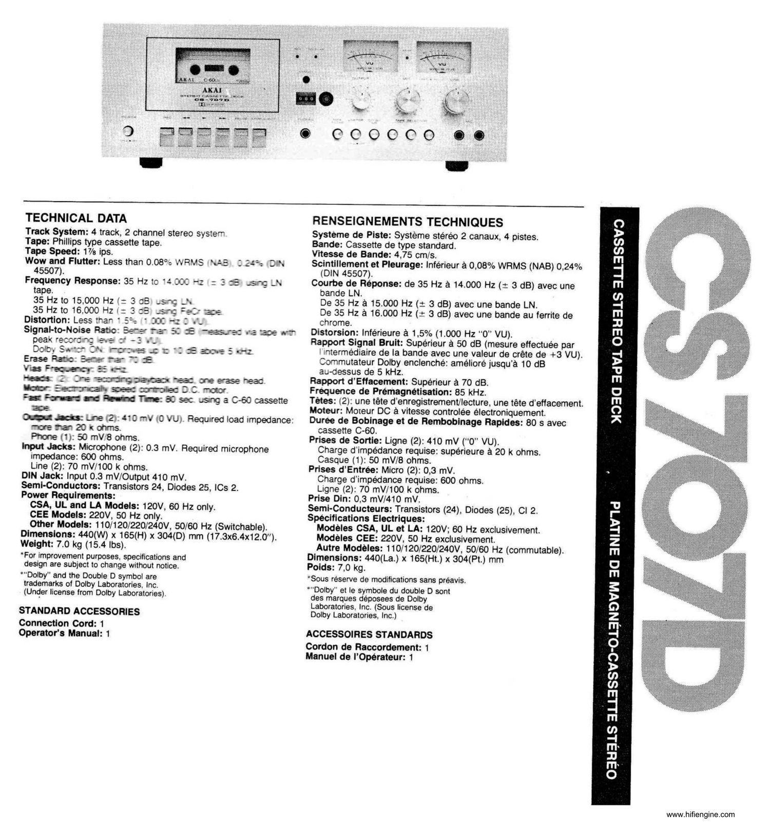 Akai CS 707 D Brochure