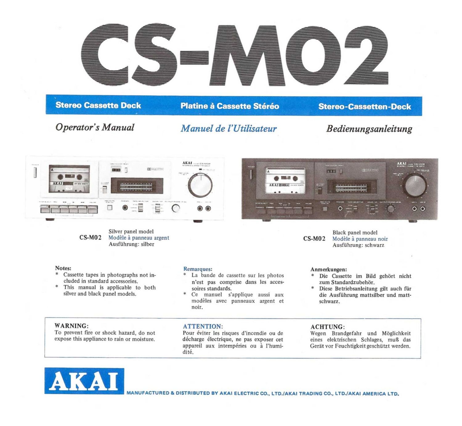 Akai CS M02 Owners Manual