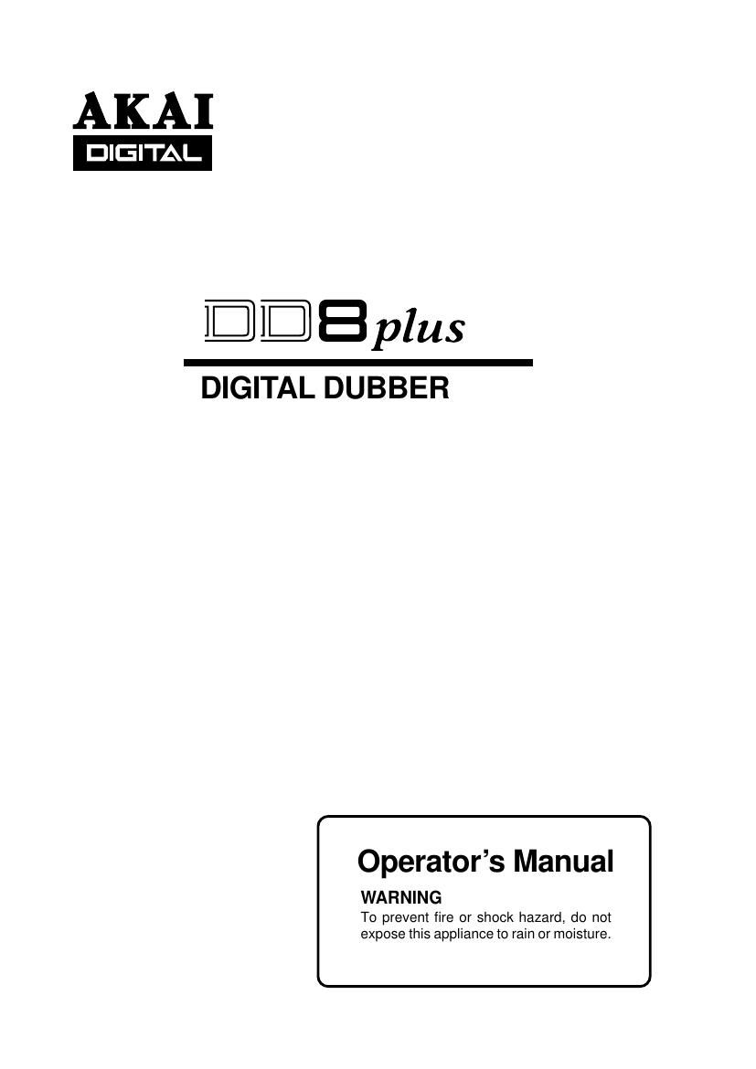 Akai DD 8 Plus Owners Manual