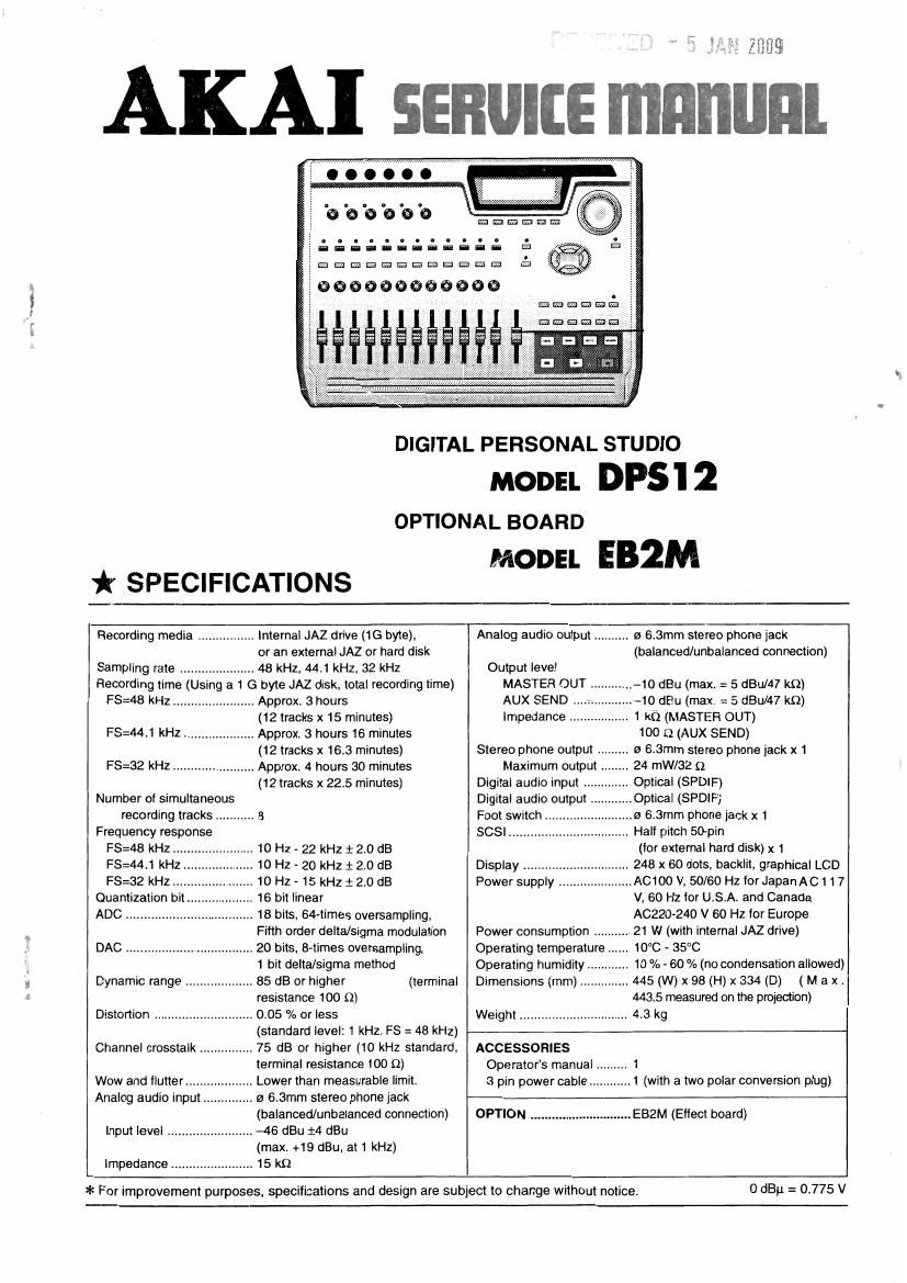 Akai DPS 12 Service Manual