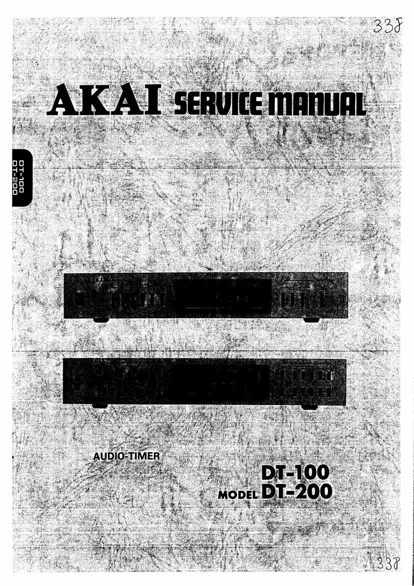 Akai DT 100 DT 200 Service Manual