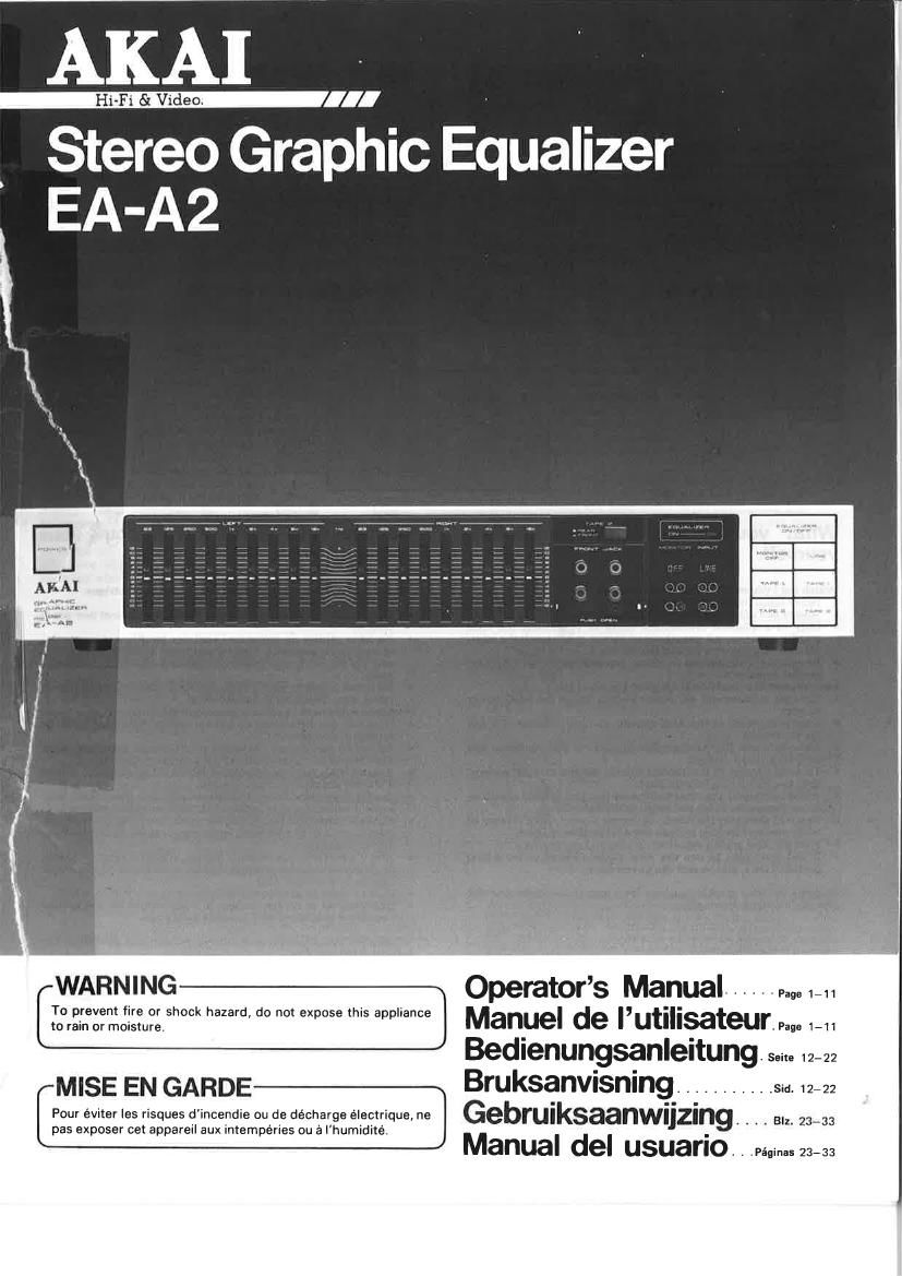 Akai EAA 2 Owners Manual