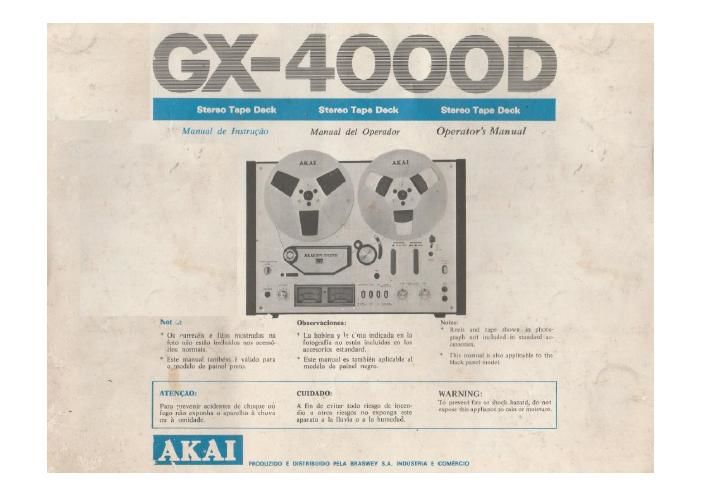 AKAI GX 4000 D OWNERS MANUAL PT ES EN