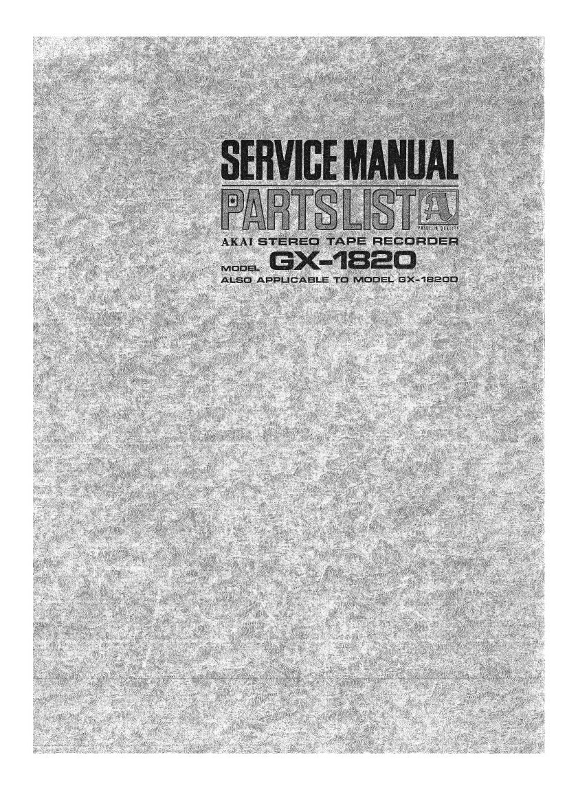 Akai GX 1820 1820 D Service Manual