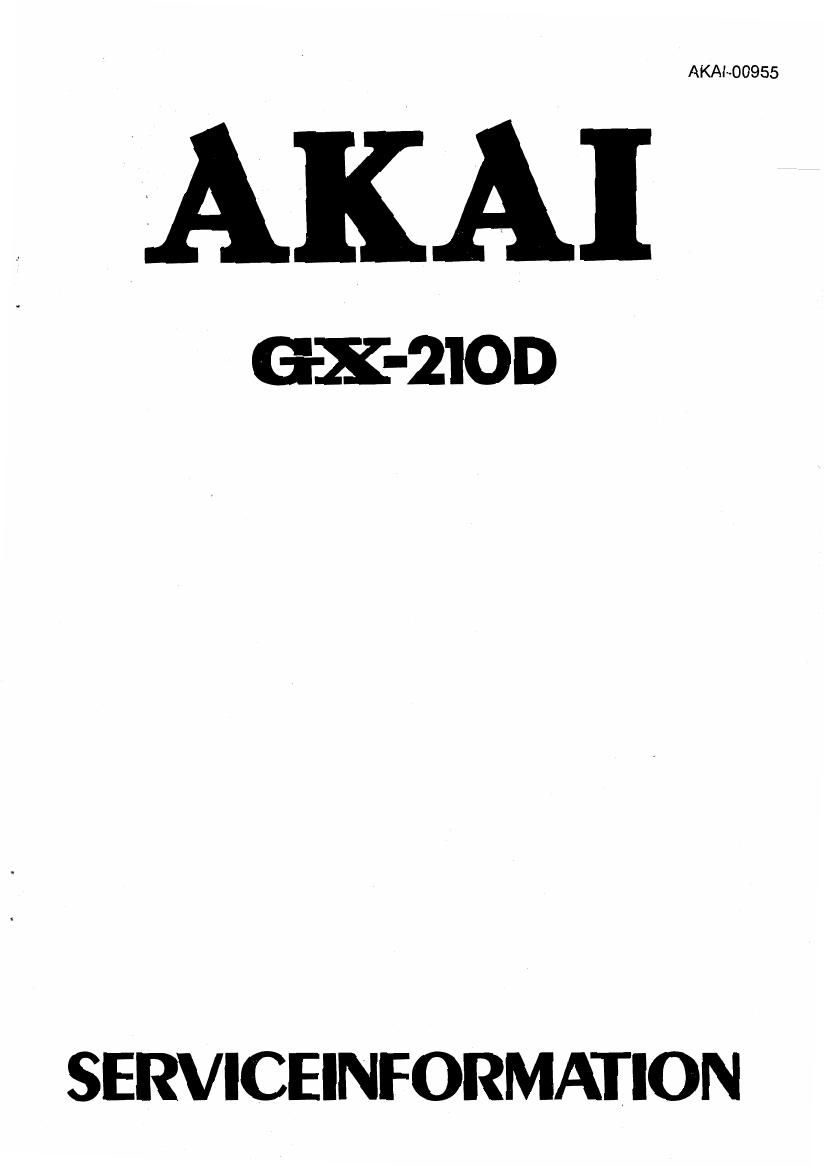 Akai GX 210 D Service Manual