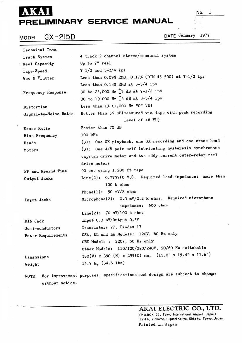 Akai GX 215 D Service Manual 2