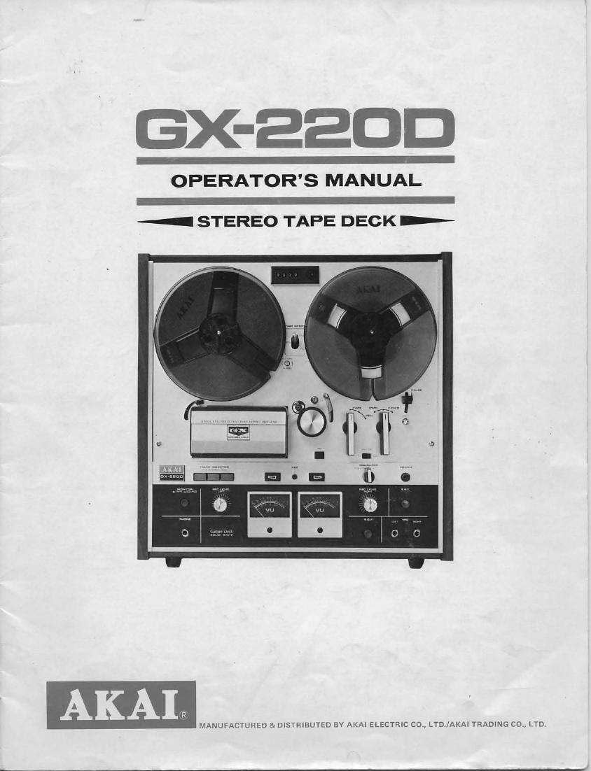 Akai GX 220 D Owners Manual