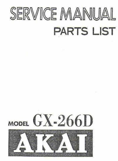 Akai GX 266 D Service Manual