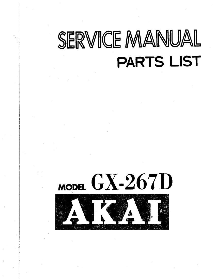 Akai GX 267 D Service Manual