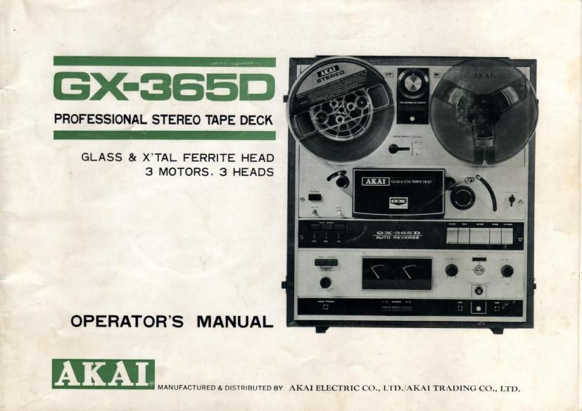 Akai GX 365 D Owners Manual