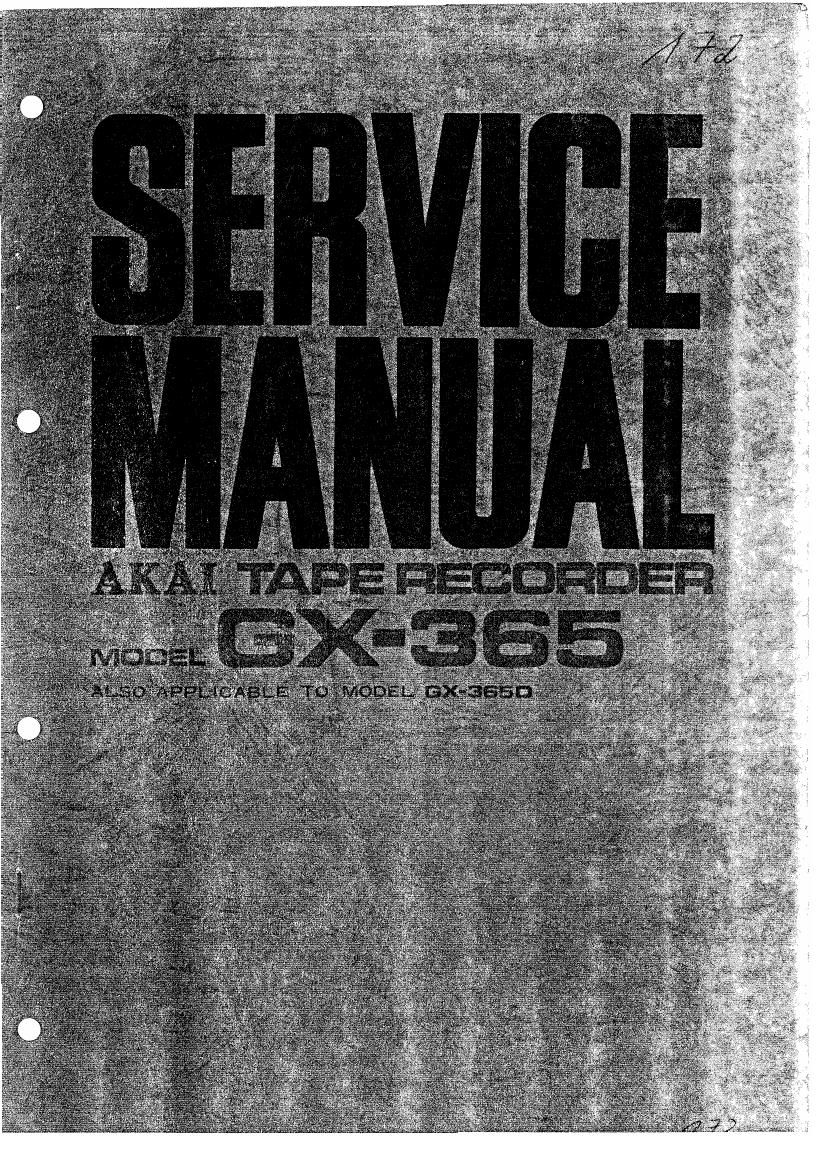 Akai GX 365 D Service Manual