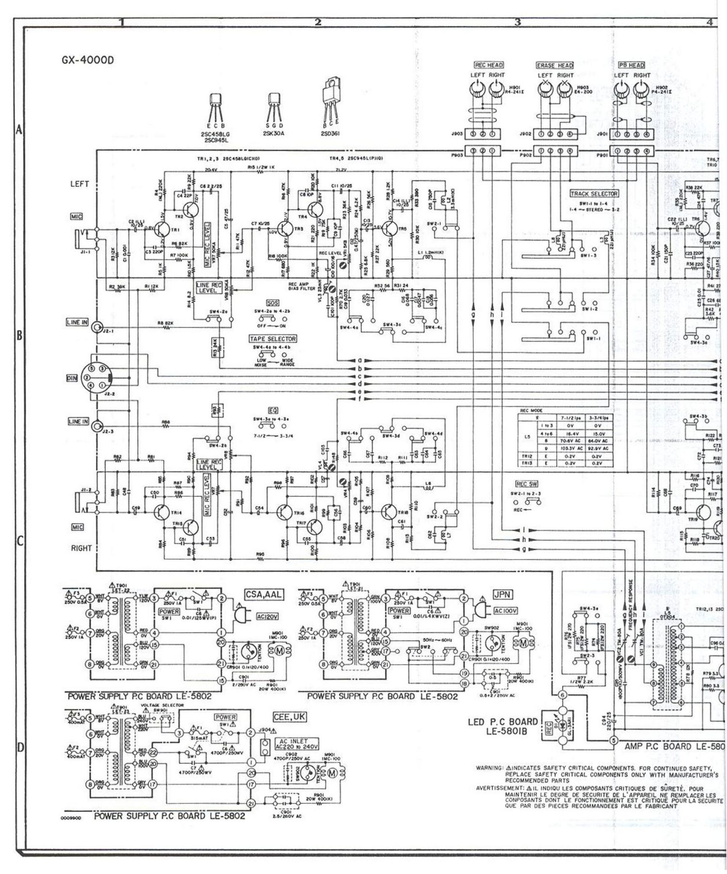 Akai gx-400d-ss Schematic Diagrams Service Manual Schematic schaltplan 
