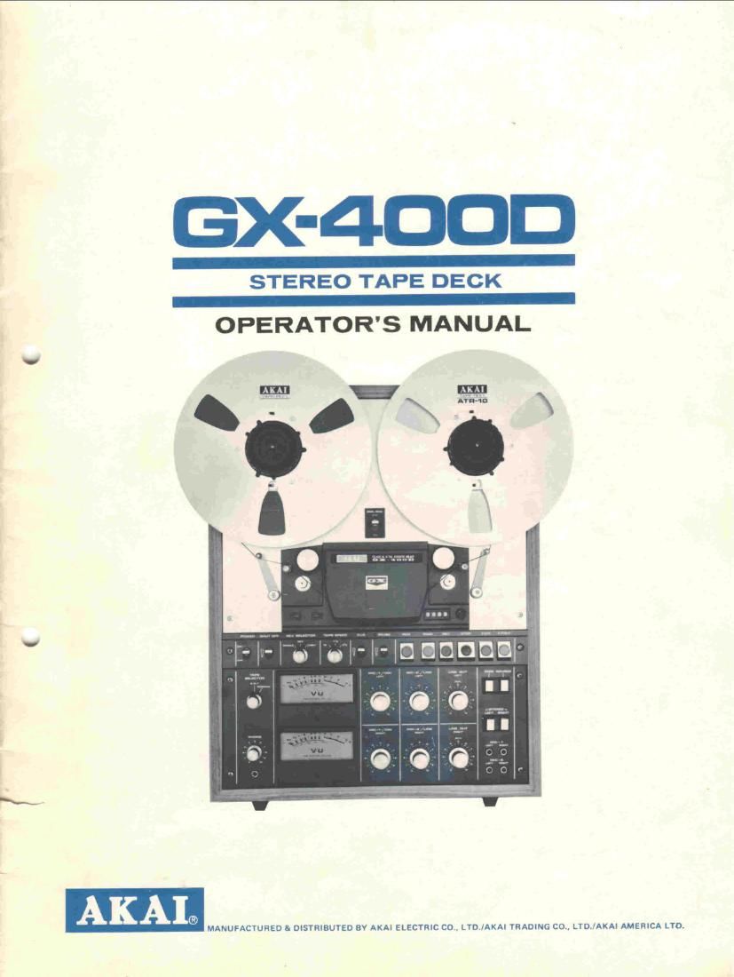 Akai GX 400D Owners Manual